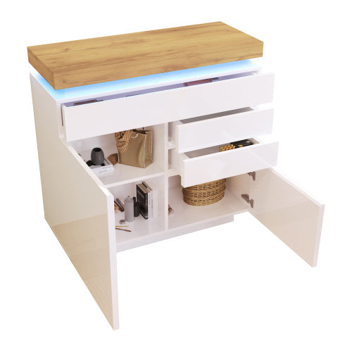 Aurora LED Dresser with 2 Doors and 3 Drawers