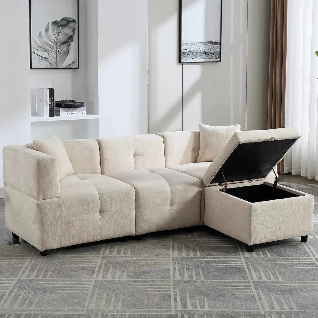 Morris L-Shaped Sofa - Beige
