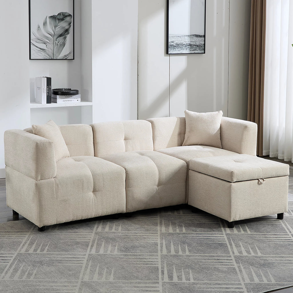 Morris L-Shaped Sofa - Beige
