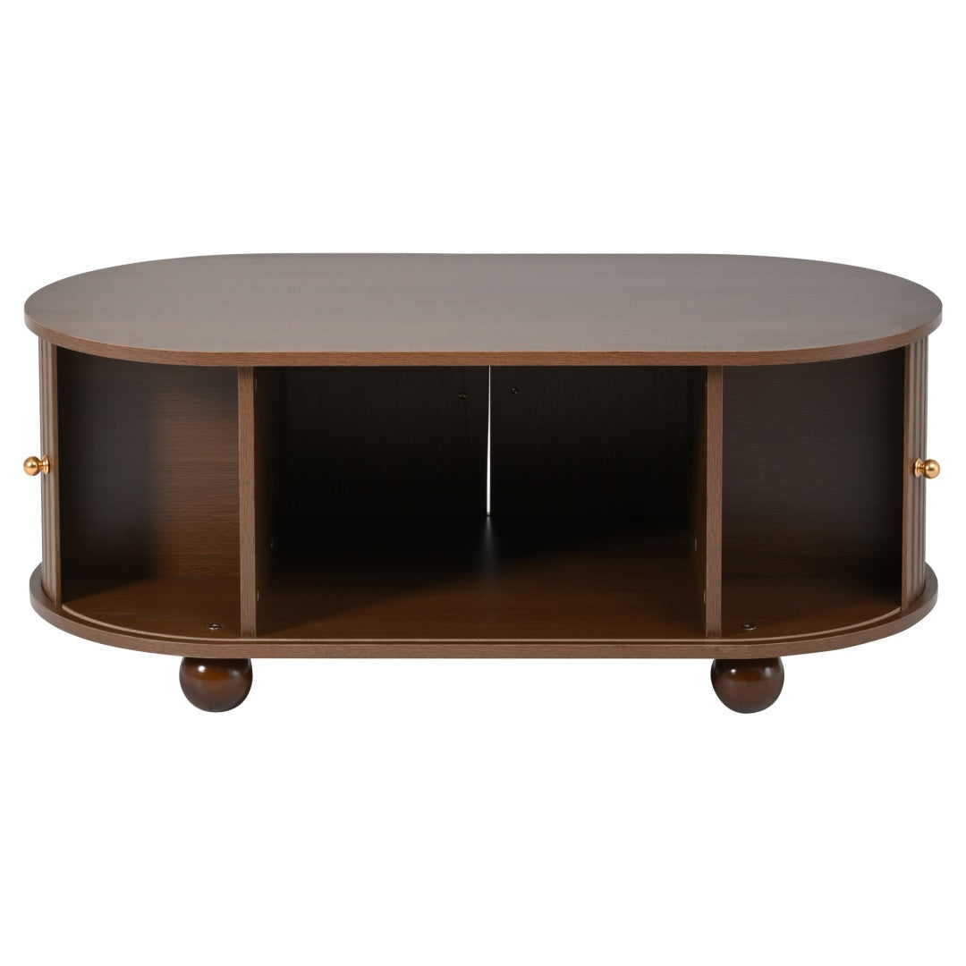 Orion Ribbed Oval Coffee Table