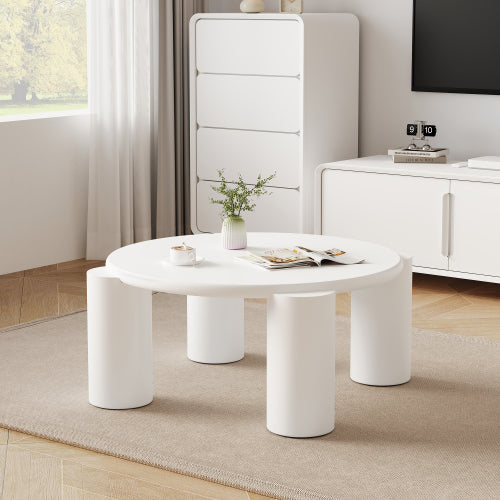 Porto White Round Coffee Table