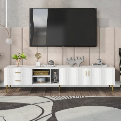 Serene Ribbed TV Stand