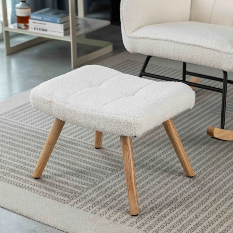 Elle Plush Rocking Chair Set with Neck Pillow & Footrest