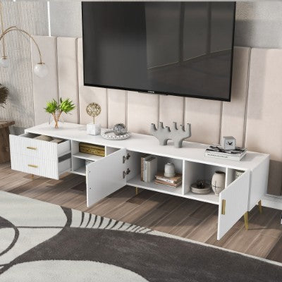 Serene Ribbed TV Stand