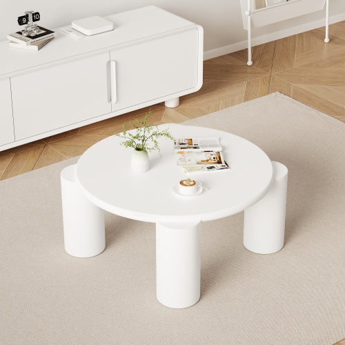 Porto White Round Coffee Table