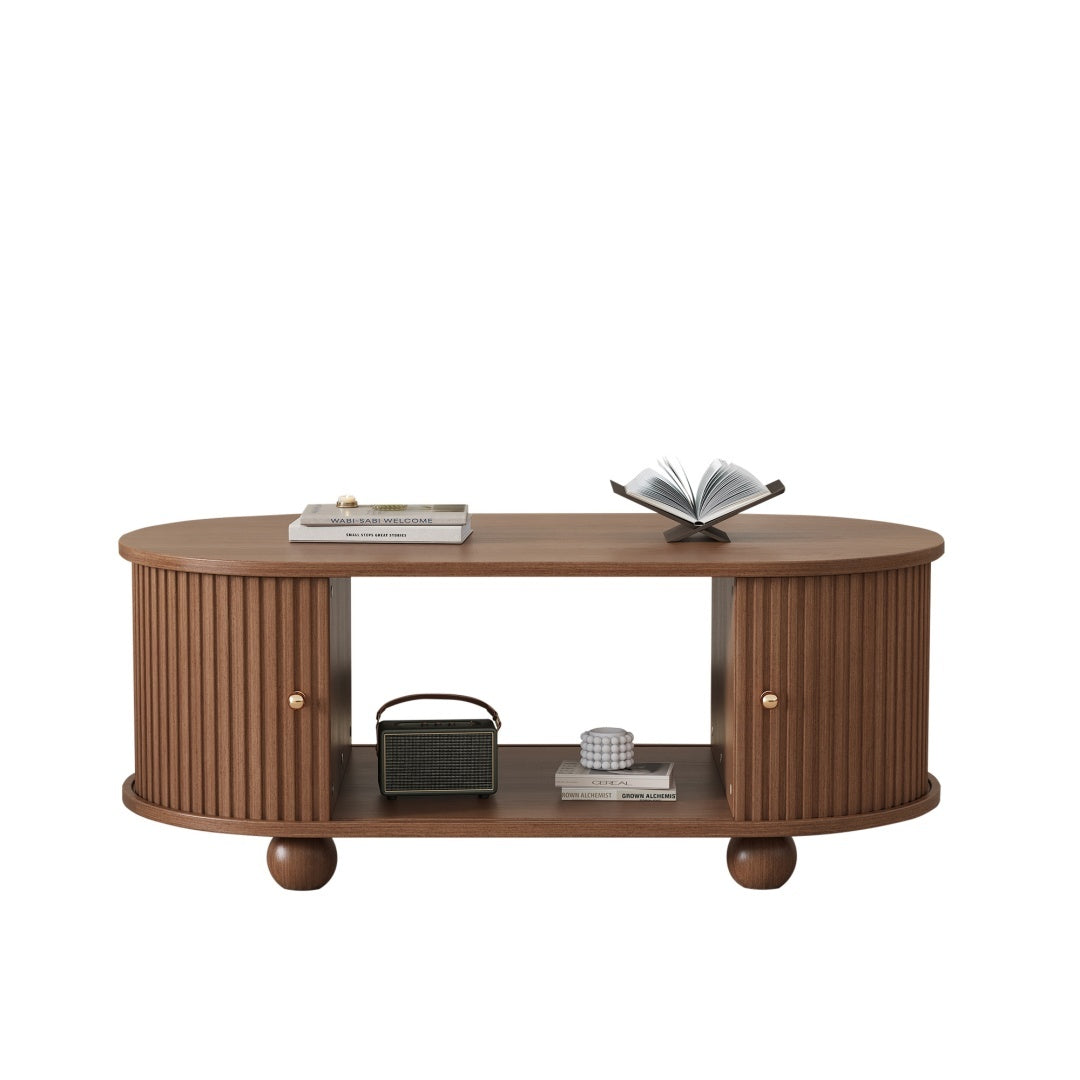 Orion Ribbed Oval Coffee Table