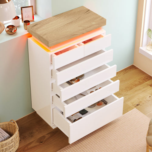 Aurora LED 6-Drawer Dresser