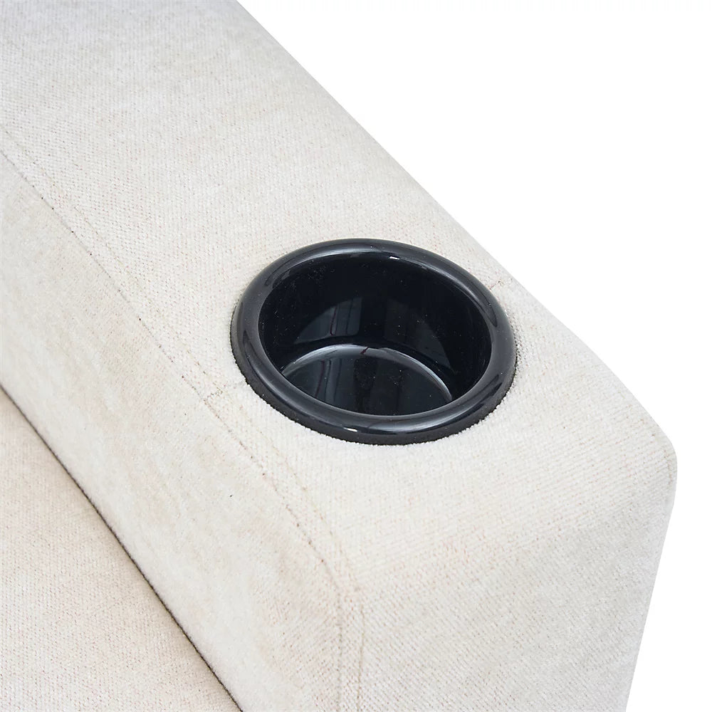 Hamilton Tech L-Shaped Sofa with USB Port & Cup Holder