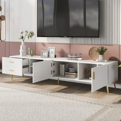 Serene Ribbed TV Stand