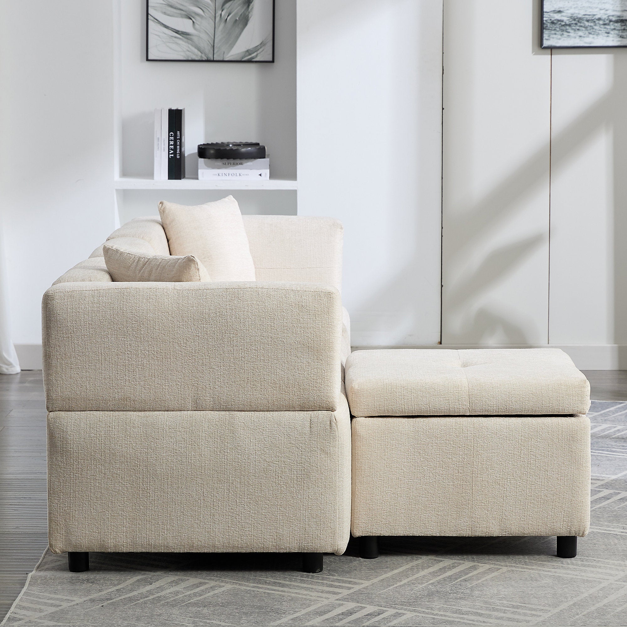 Morris L-Shaped Sofa - Beige