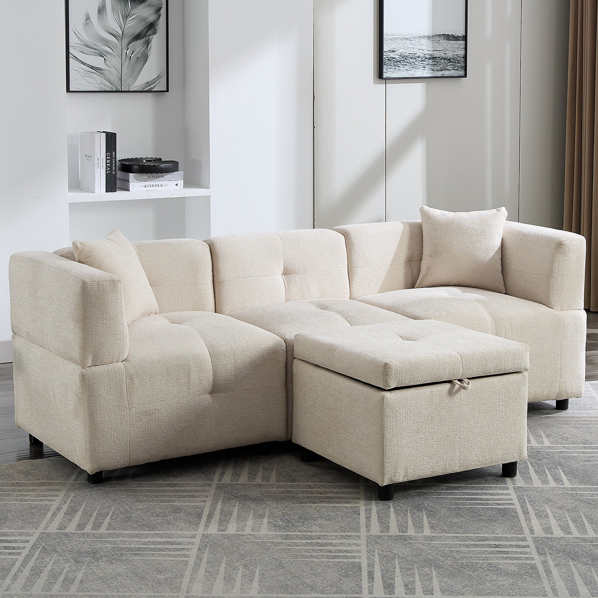 Morris L-Shaped Sofa - Beige