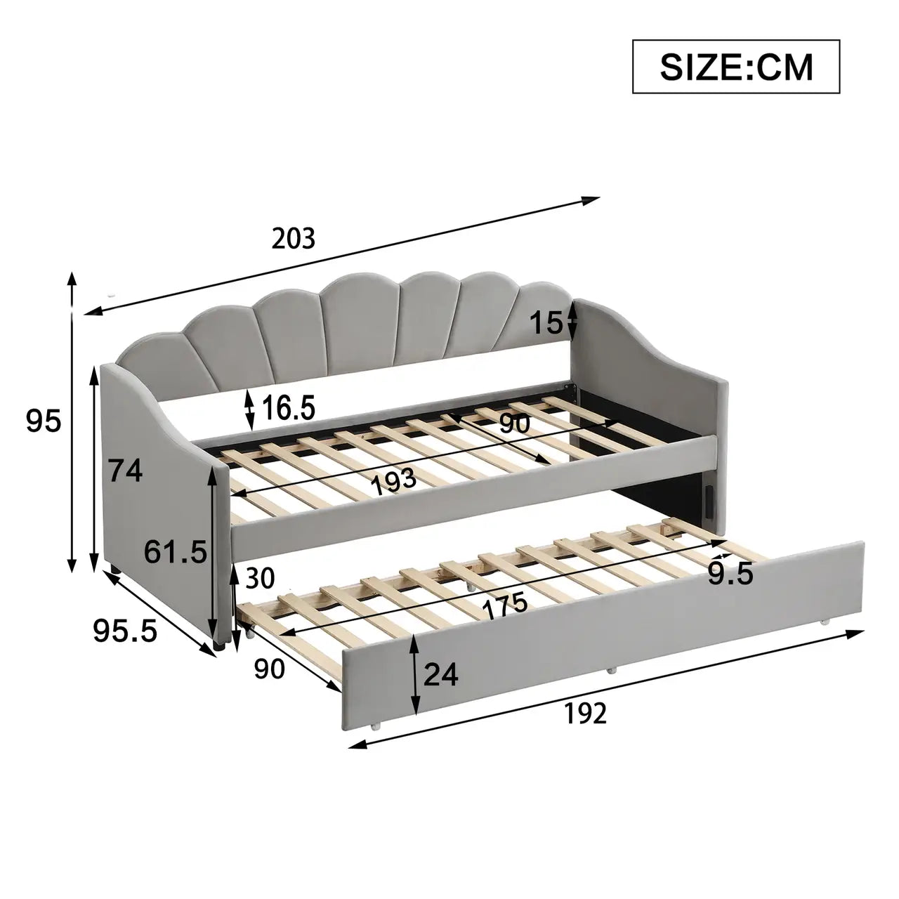 Velvet Kids Trundle Daybed