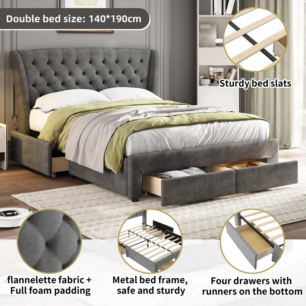 Berkeley Buttoned Double Bed