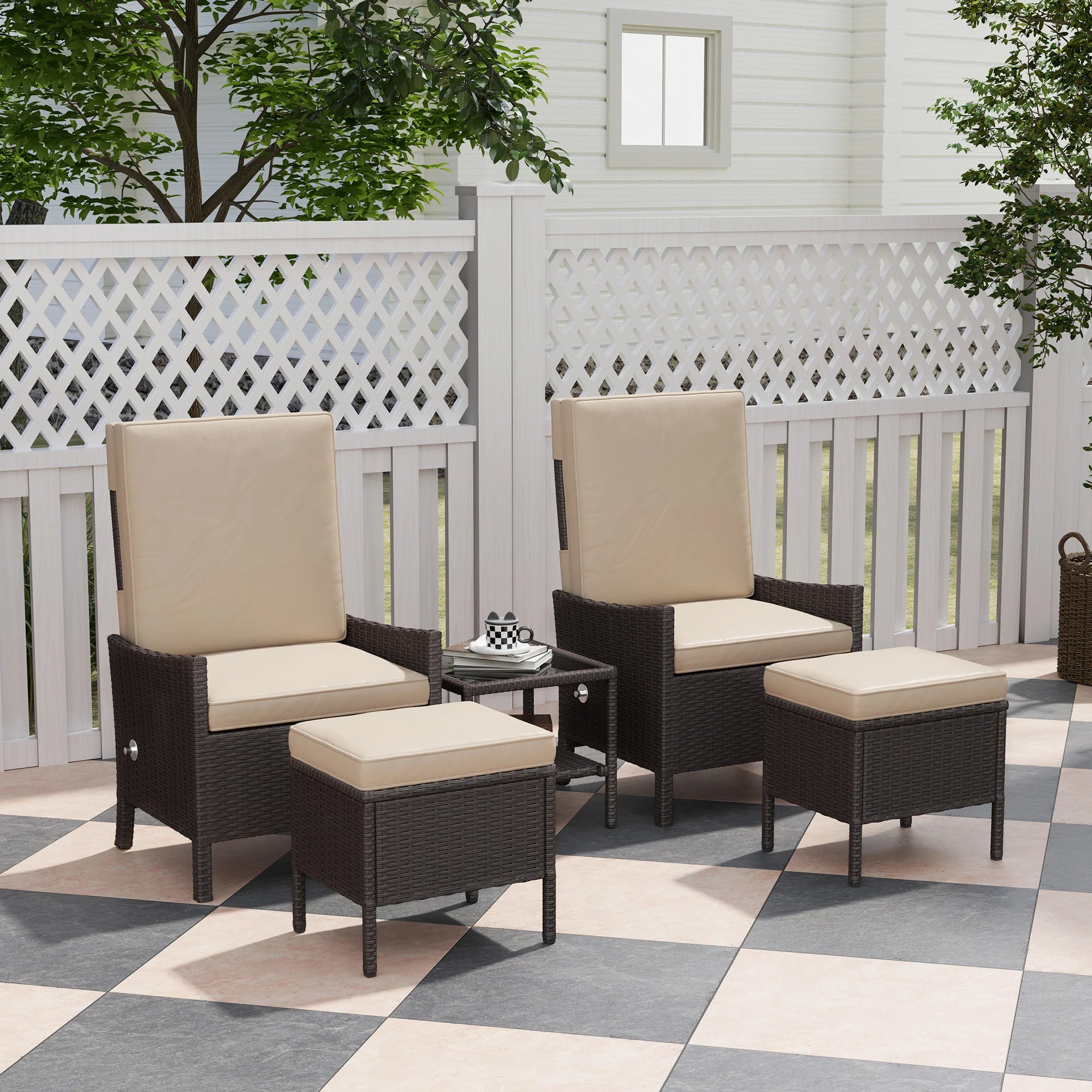 Portofino 5-Piece Rattan Lounge Set