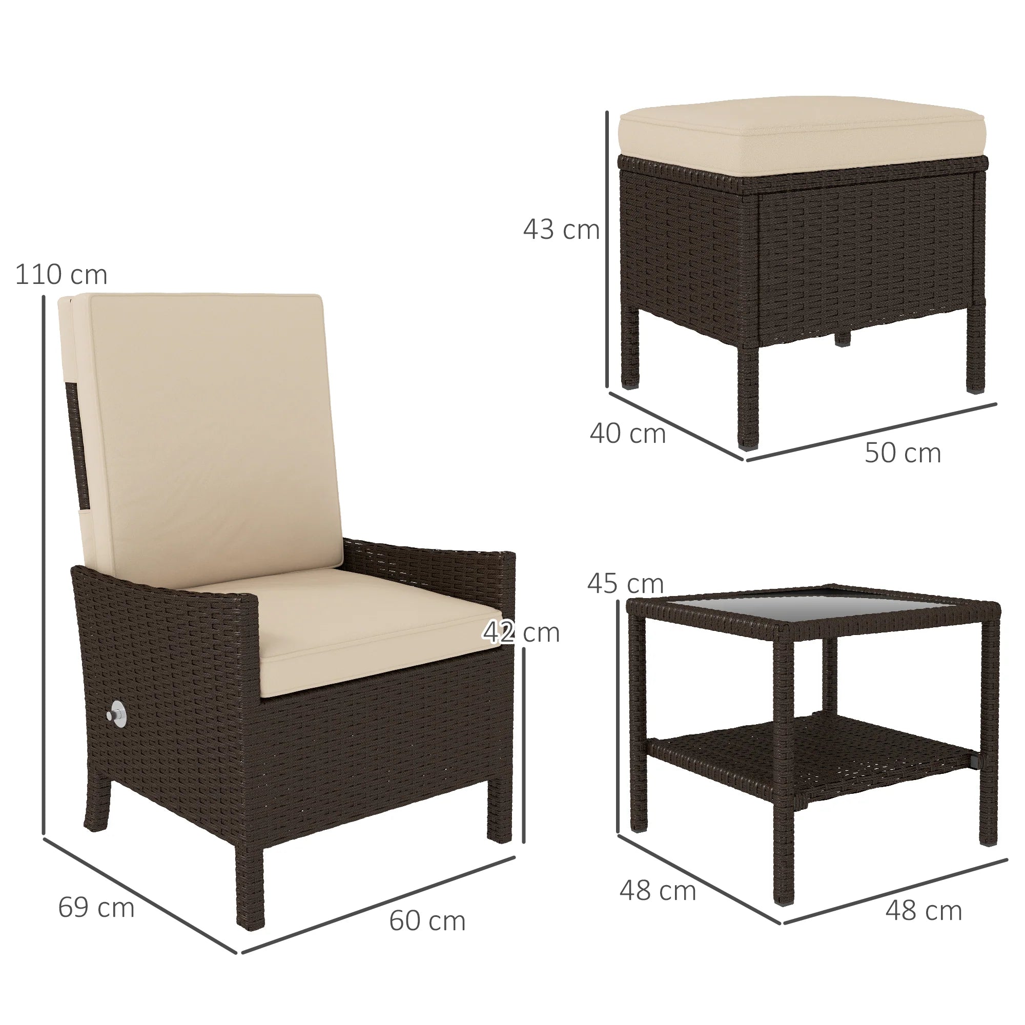 Portofino 5-Piece Rattan Lounge Set