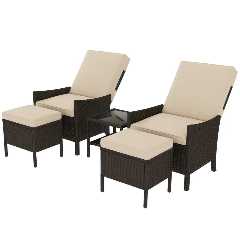 Portofino 5-Piece Rattan Lounge Set