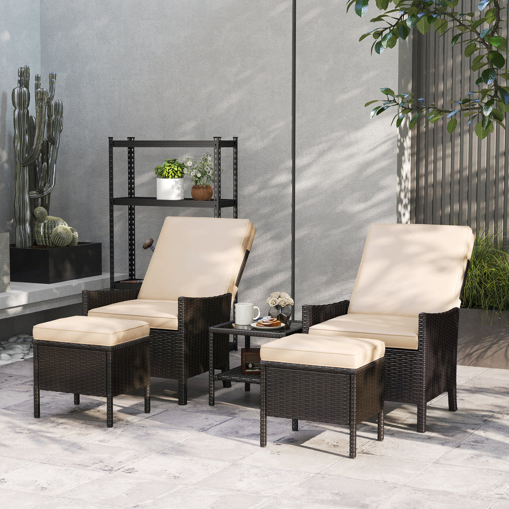 Portofino 5-Piece Rattan Lounge Set