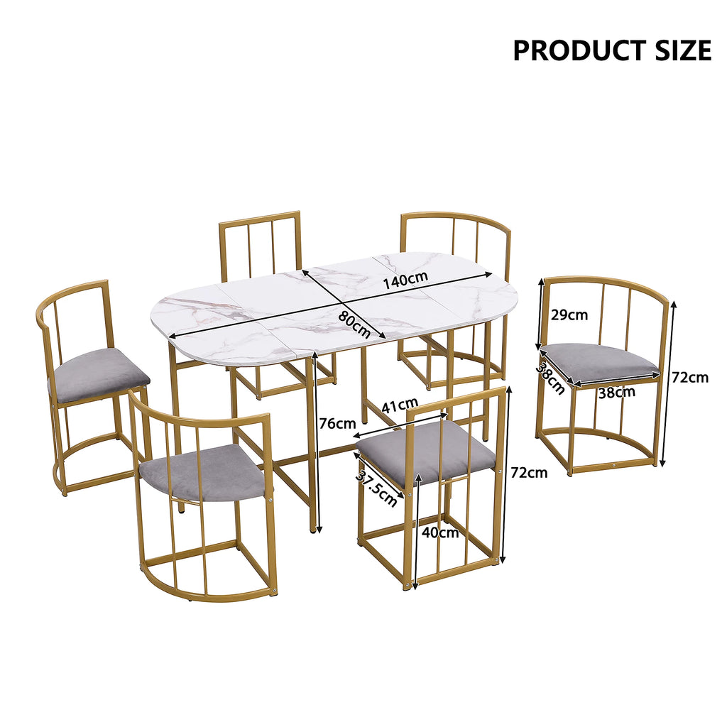 Gatsby Oval Dining Table Set With 6 Chairs