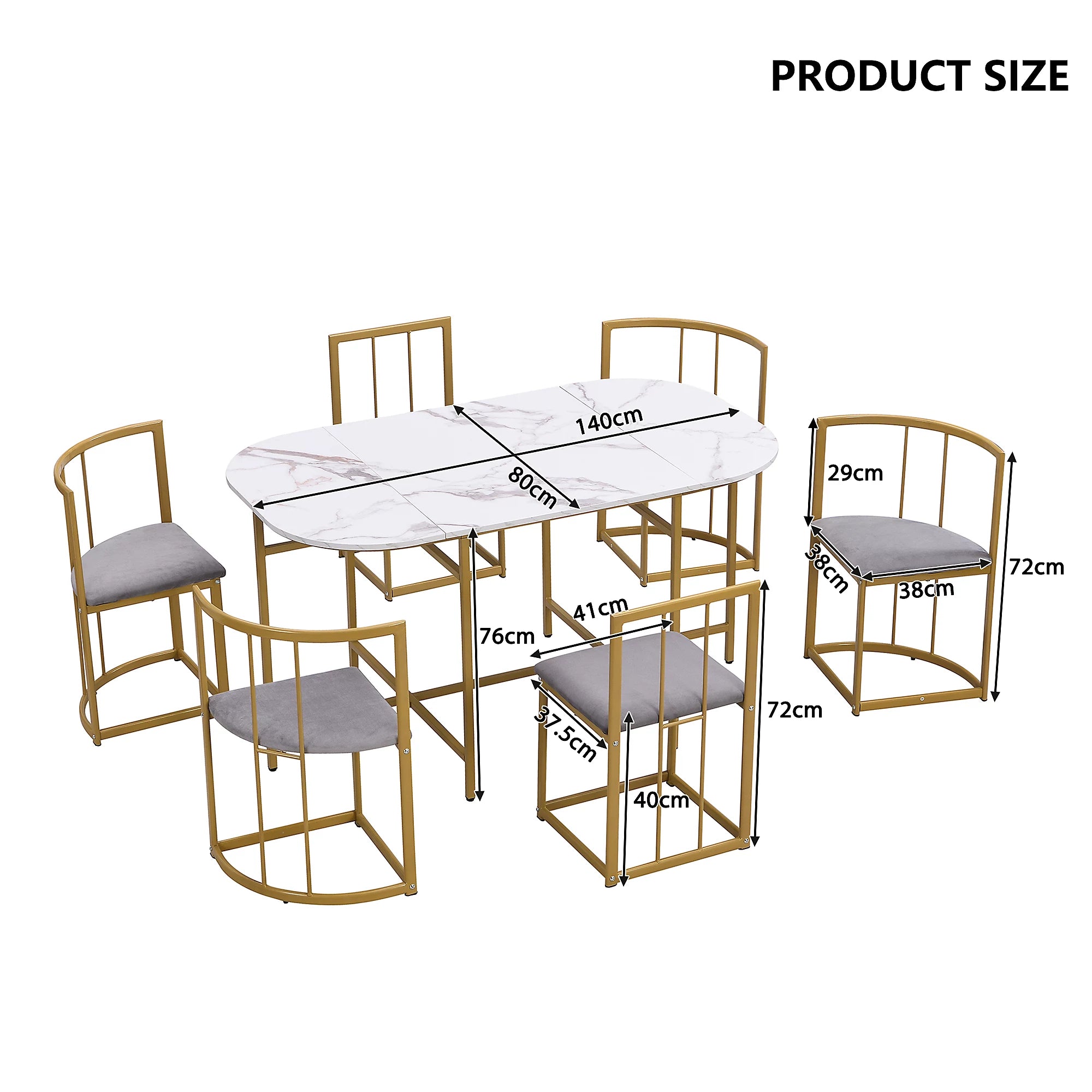 Gatsby Oval Dining Table Set With 6 Chairs