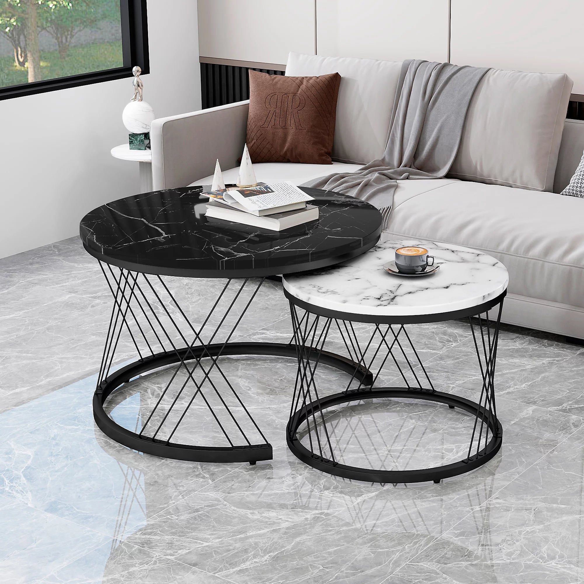 Gatsby Spiral Round Nesting Coffee Table