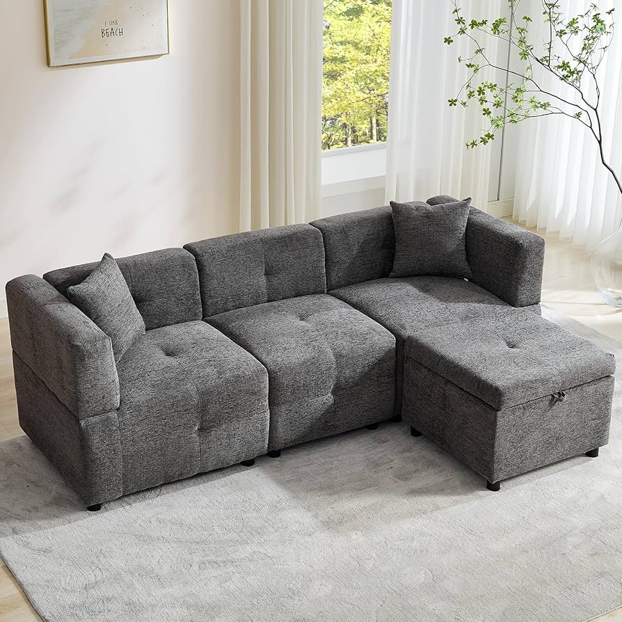 Morris L-Shaped Sofa - Grey