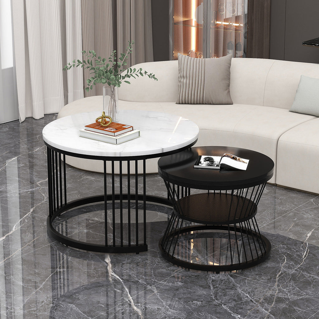 Gatsby Column Round Nesting Coffee Table