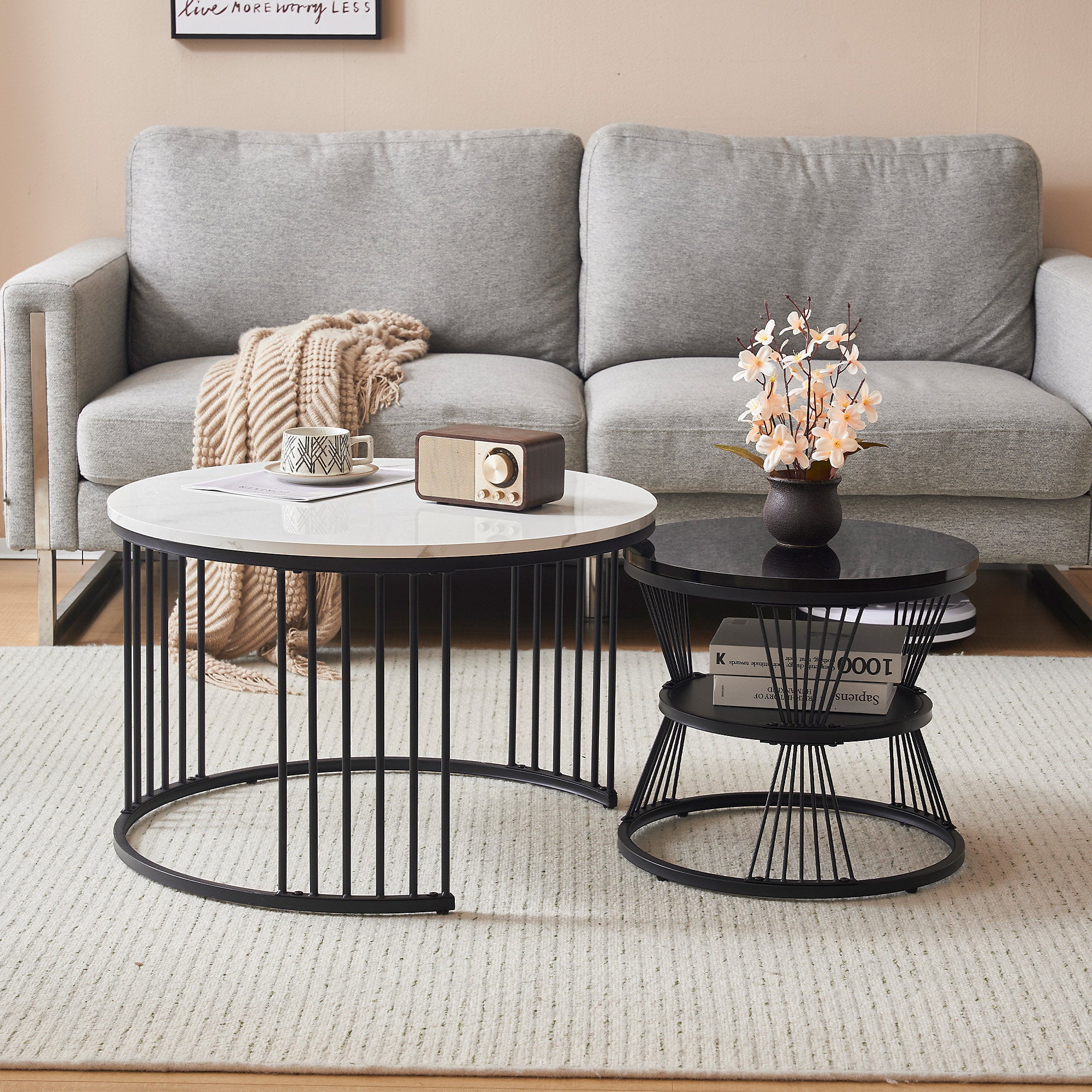 Gatsby Column Round Nesting Coffee Table
