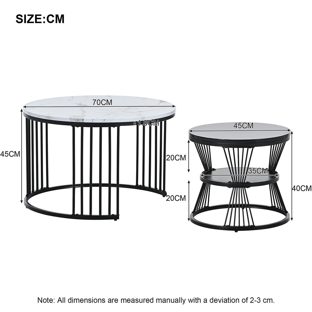 Gatsby Column Round Nesting Coffee Table