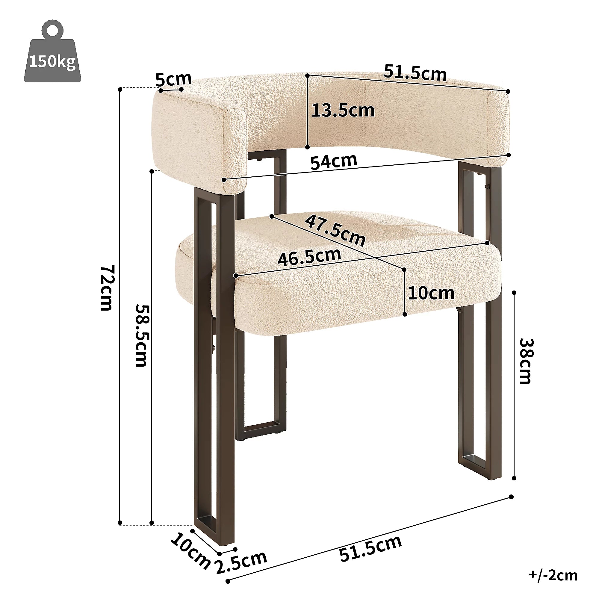 Mia Curve Dining Chairs - Set of 2