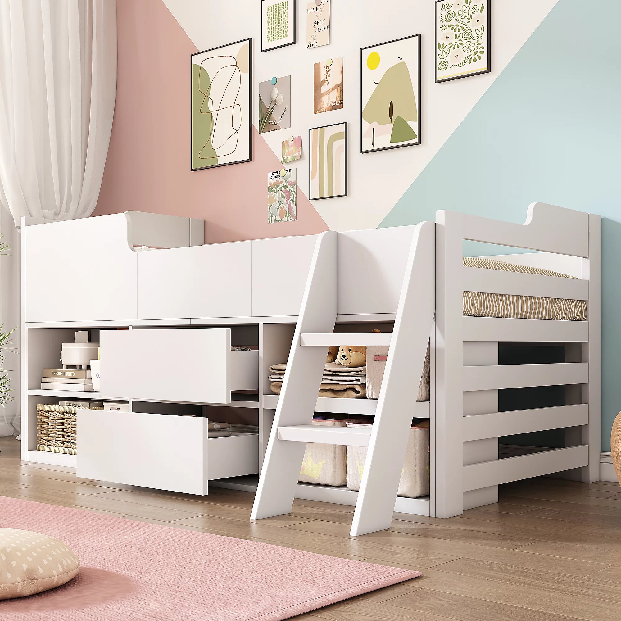 Alba Storage Cabin Bed - White