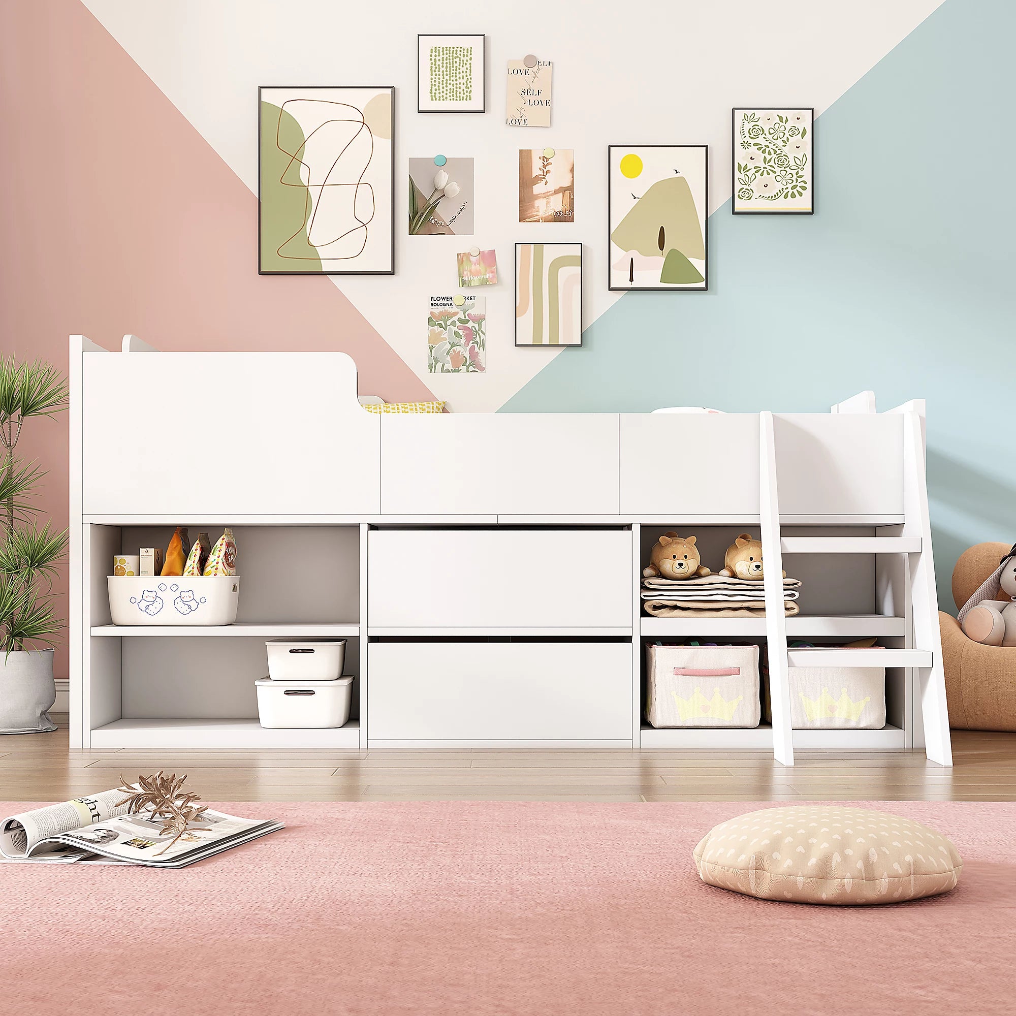 Alba Storage Cabin Bed - White