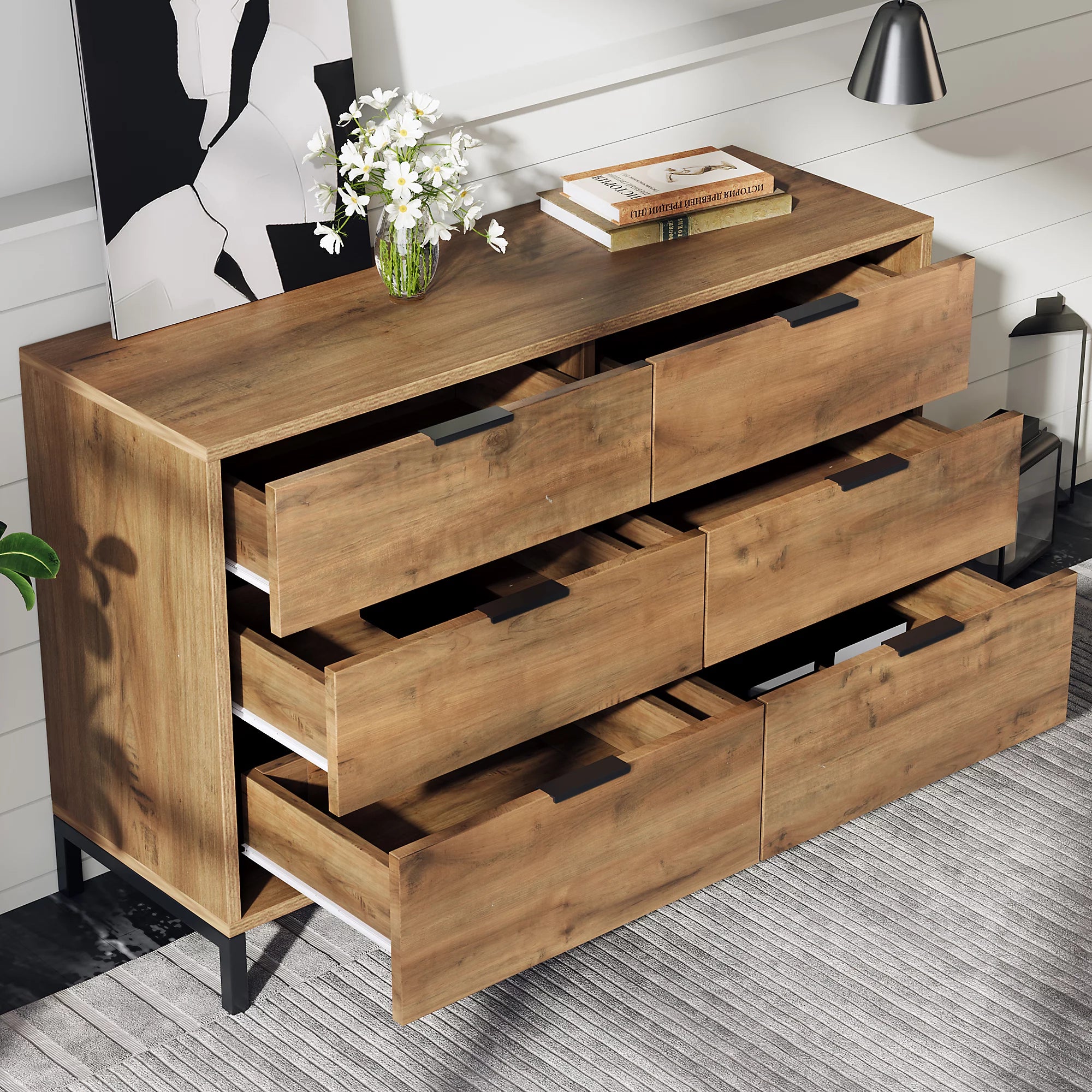 Harlow Industrial Oak Chest of Drawers