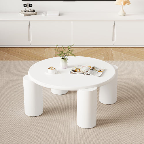 Porto White Round Coffee Table