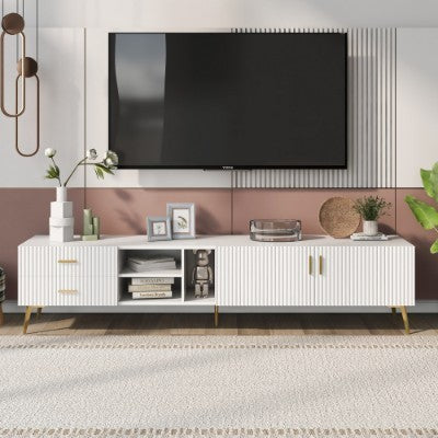 Serene Ribbed TV Stand