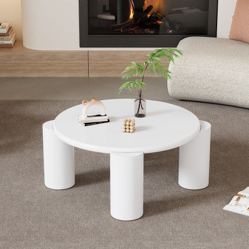Porto White Round Coffee Table